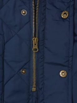 Abrigo kids acolchado cuello pana azul marino