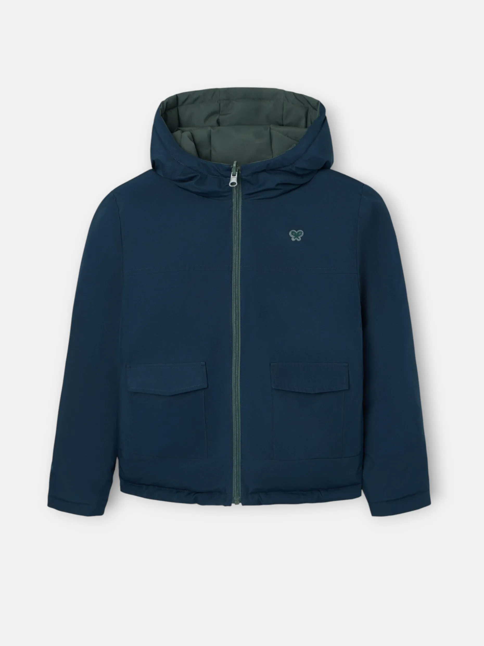 Abrigo kids reversible marino verde