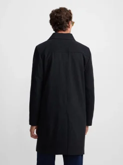 Abrigo recto gris oscuro