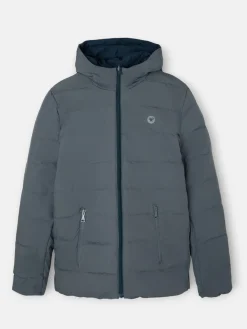 Abrigo tecnico reversible capucha gris marino