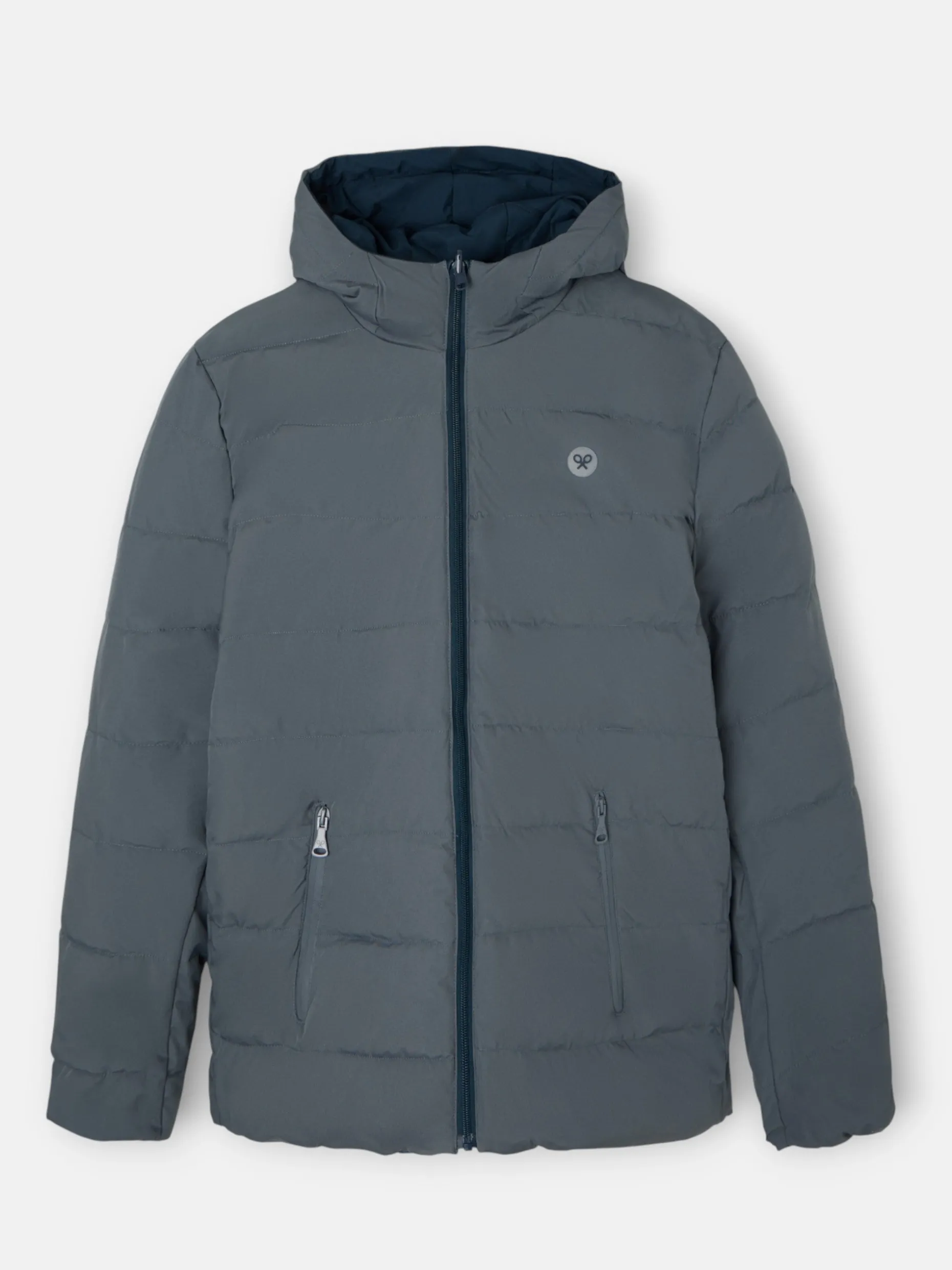 Abrigo tecnico reversible capucha gris marino