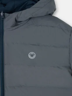 Abrigo tecnico reversible capucha gris marino