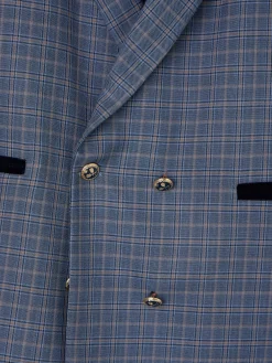 Americana detalles terciopelo cuadros azules
