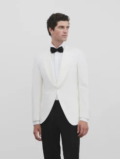 Americana esmoquin silbon blanco