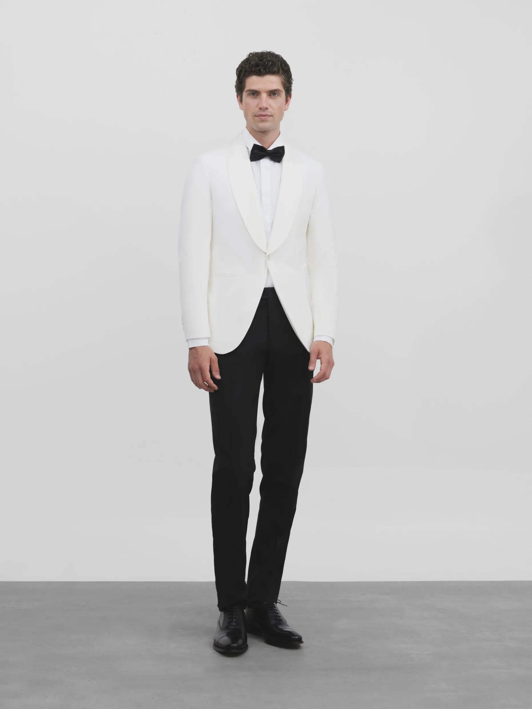 Americana esmoquin silbon blanco