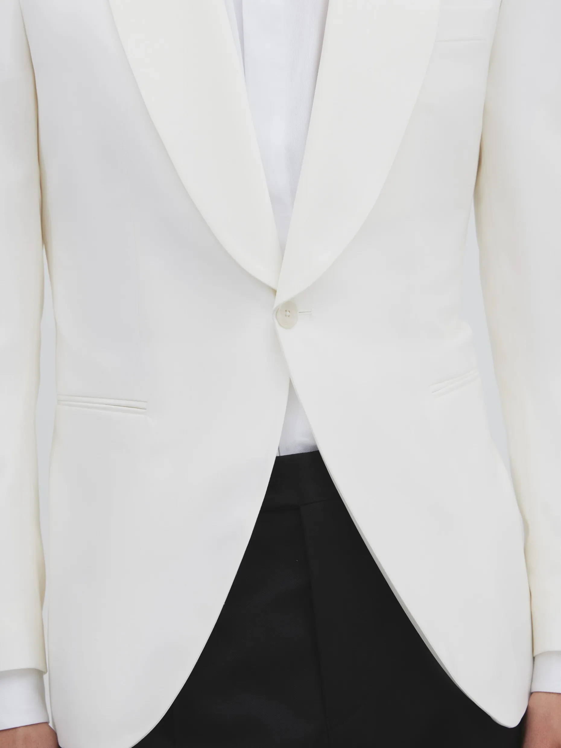 Americana esmoquin silbon blanco