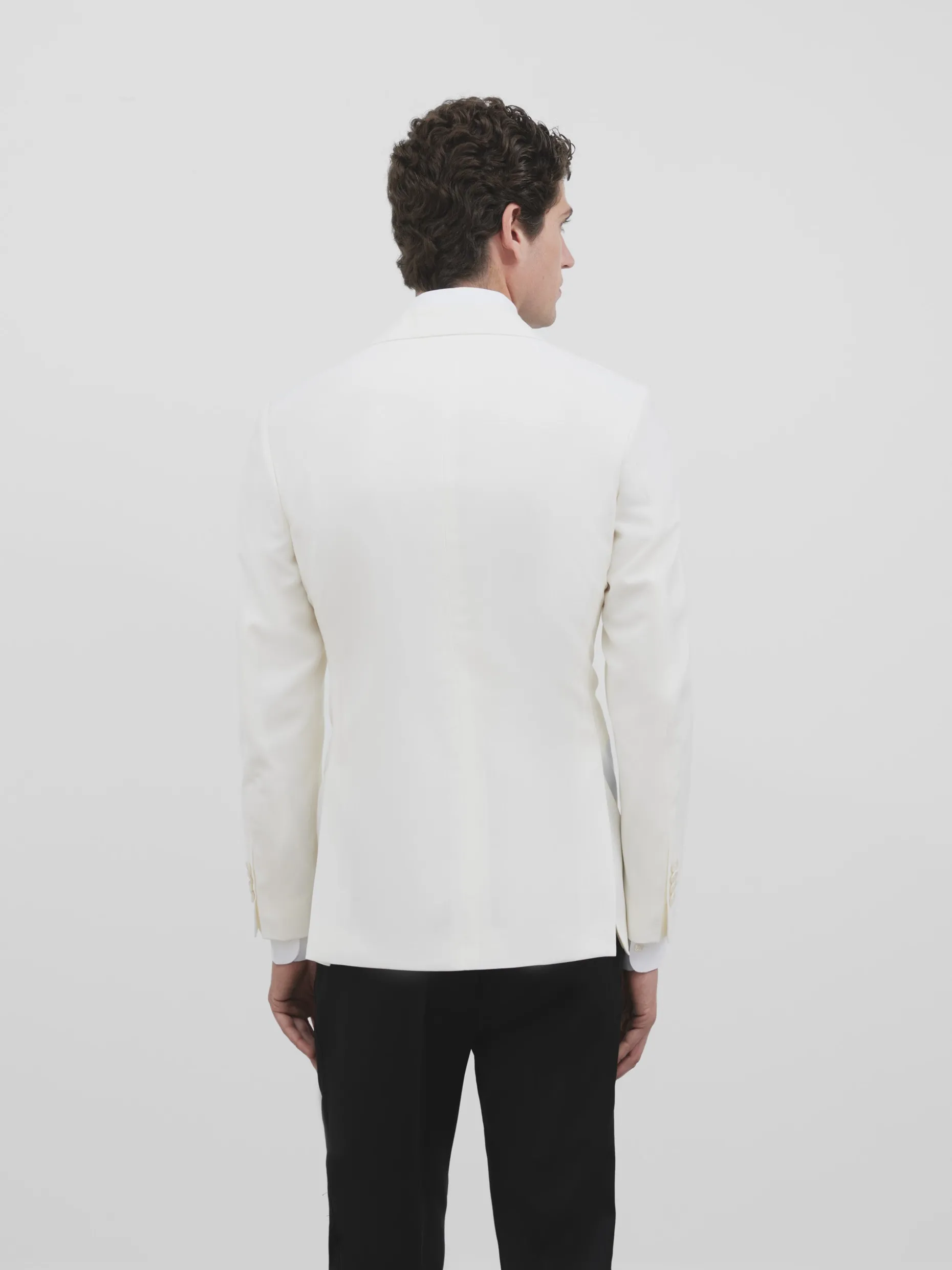 Americana esmoquin silbon blanco