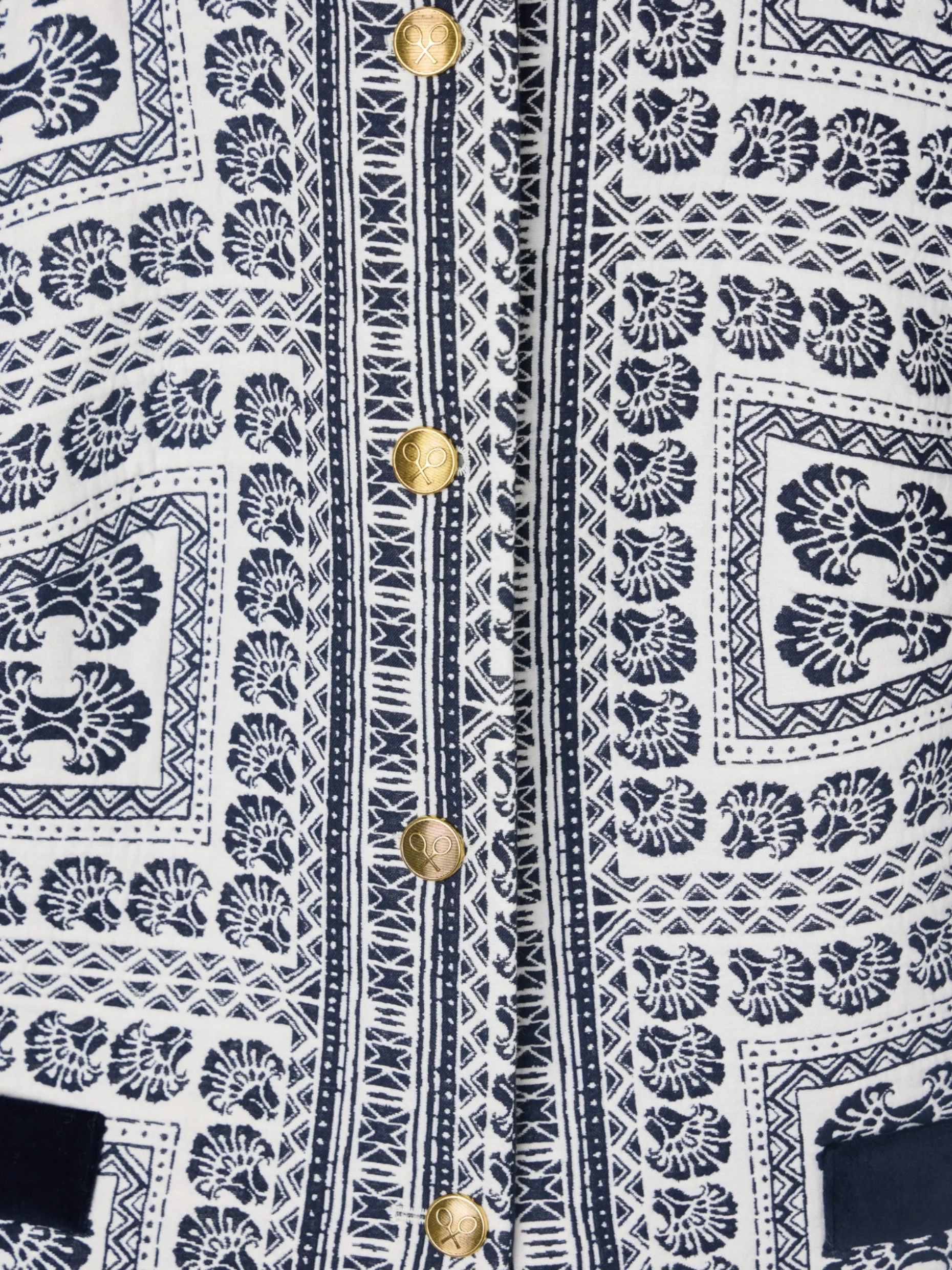 Americana jacquard motivos azul marino