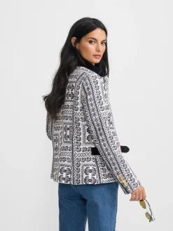 Americana jacquard motivos azul marino