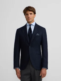 Americana raya diplomatica azul marino