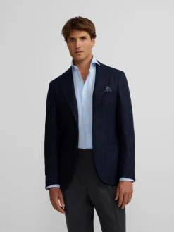 Americana raya diplomatica azul marino