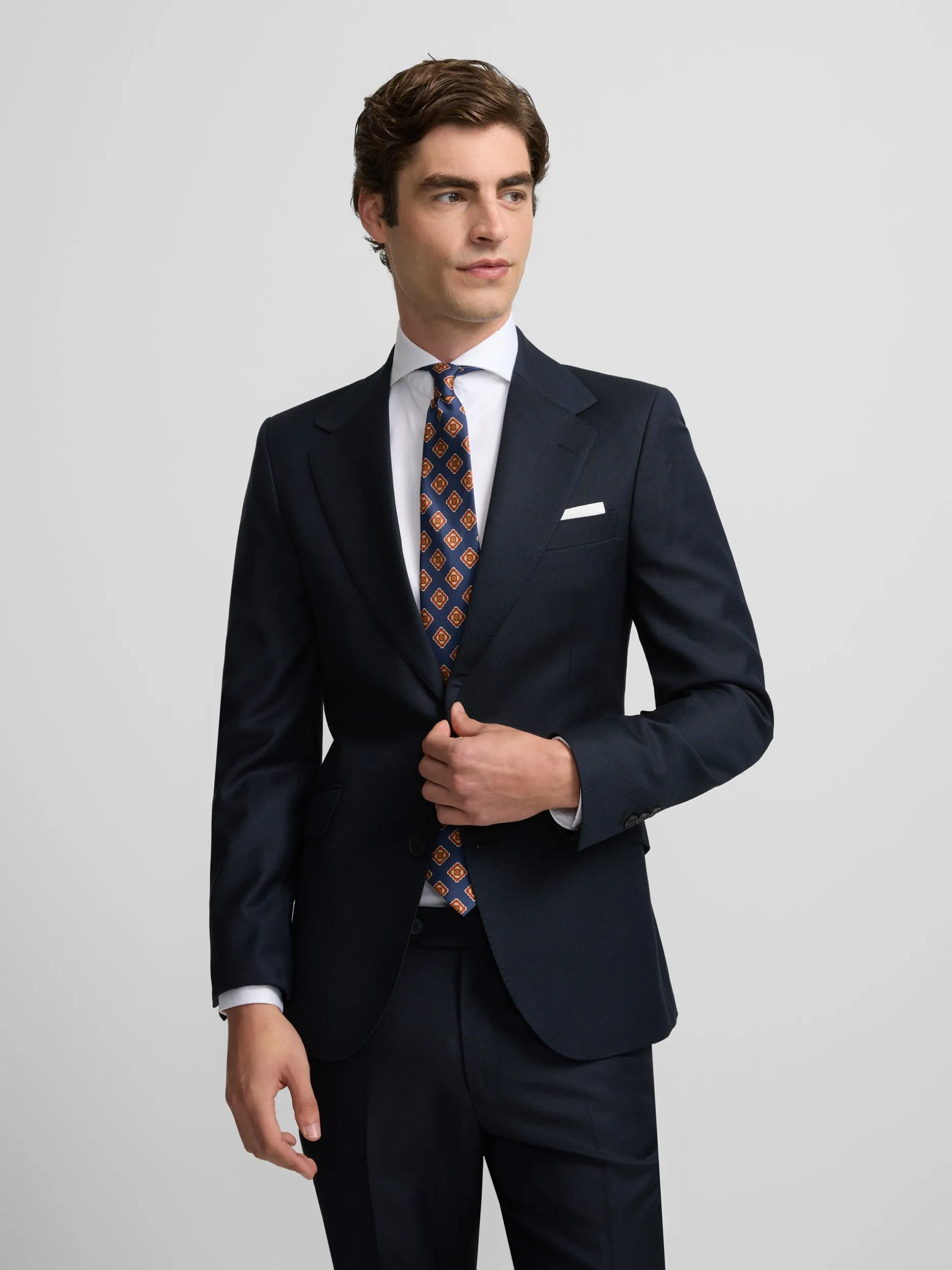 Americana suit ojo de perdiz navy