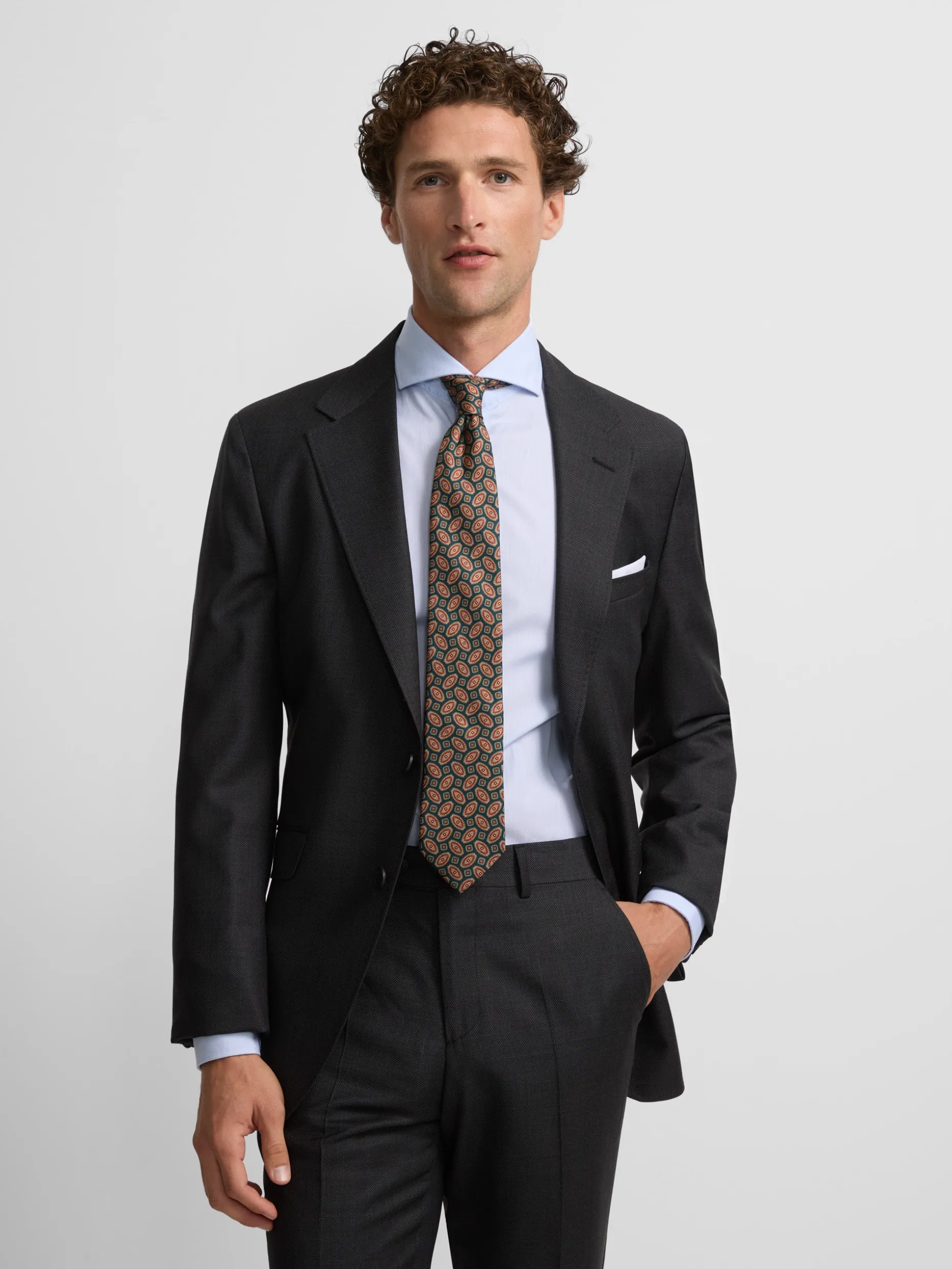 Americana suit ojo de perdiz gris
