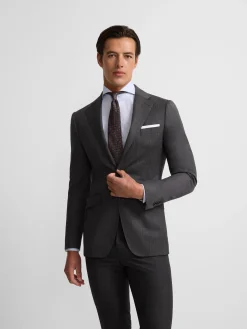 Americana traje clasico espiga gris