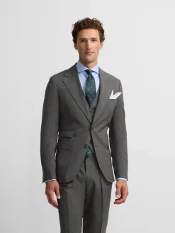 Americana traje clasico principe de gales gris