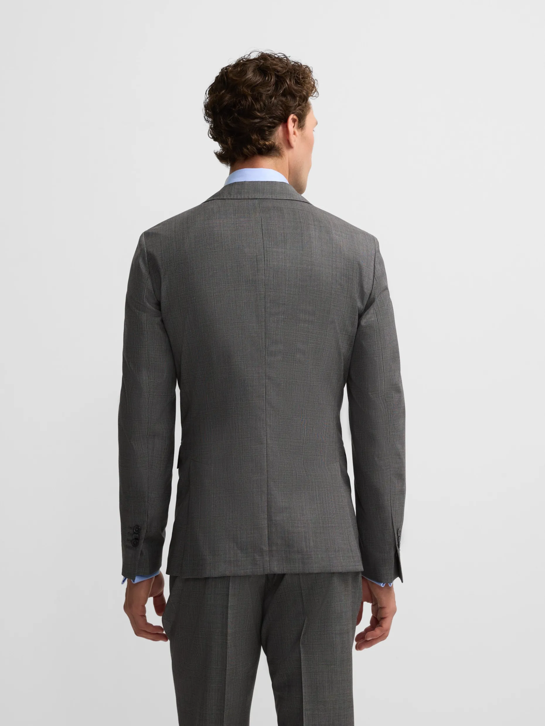 Americana traje clasico principe de gales gris