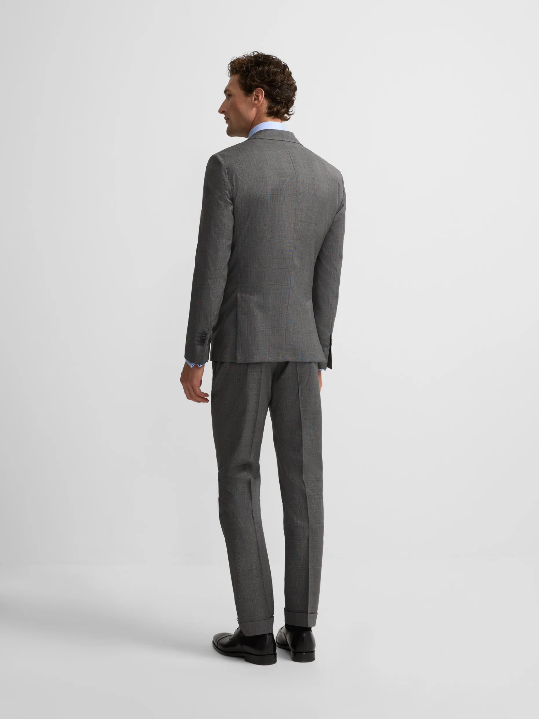 Americana traje clasico principe de gales gris