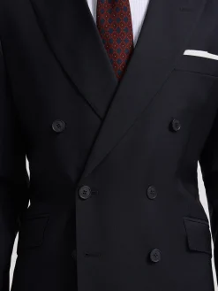 Americana traje cruzado stretch azul marino