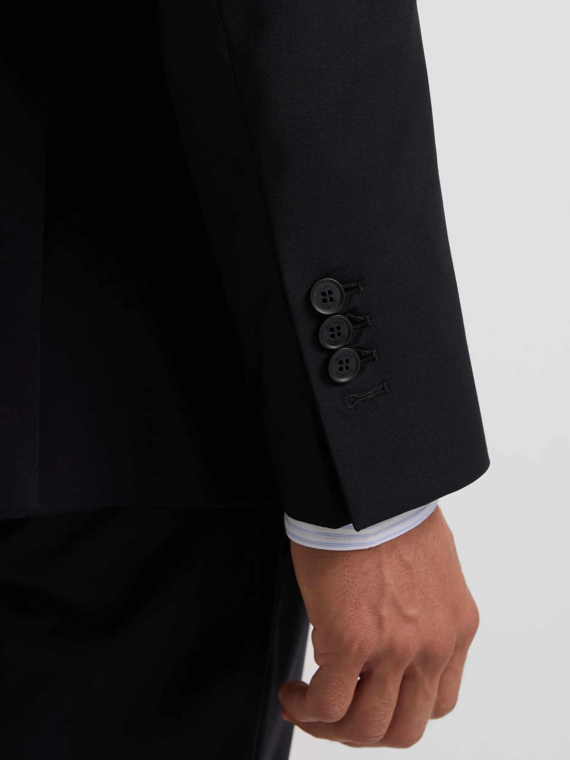 Americana traje cruzado stretch azul marino