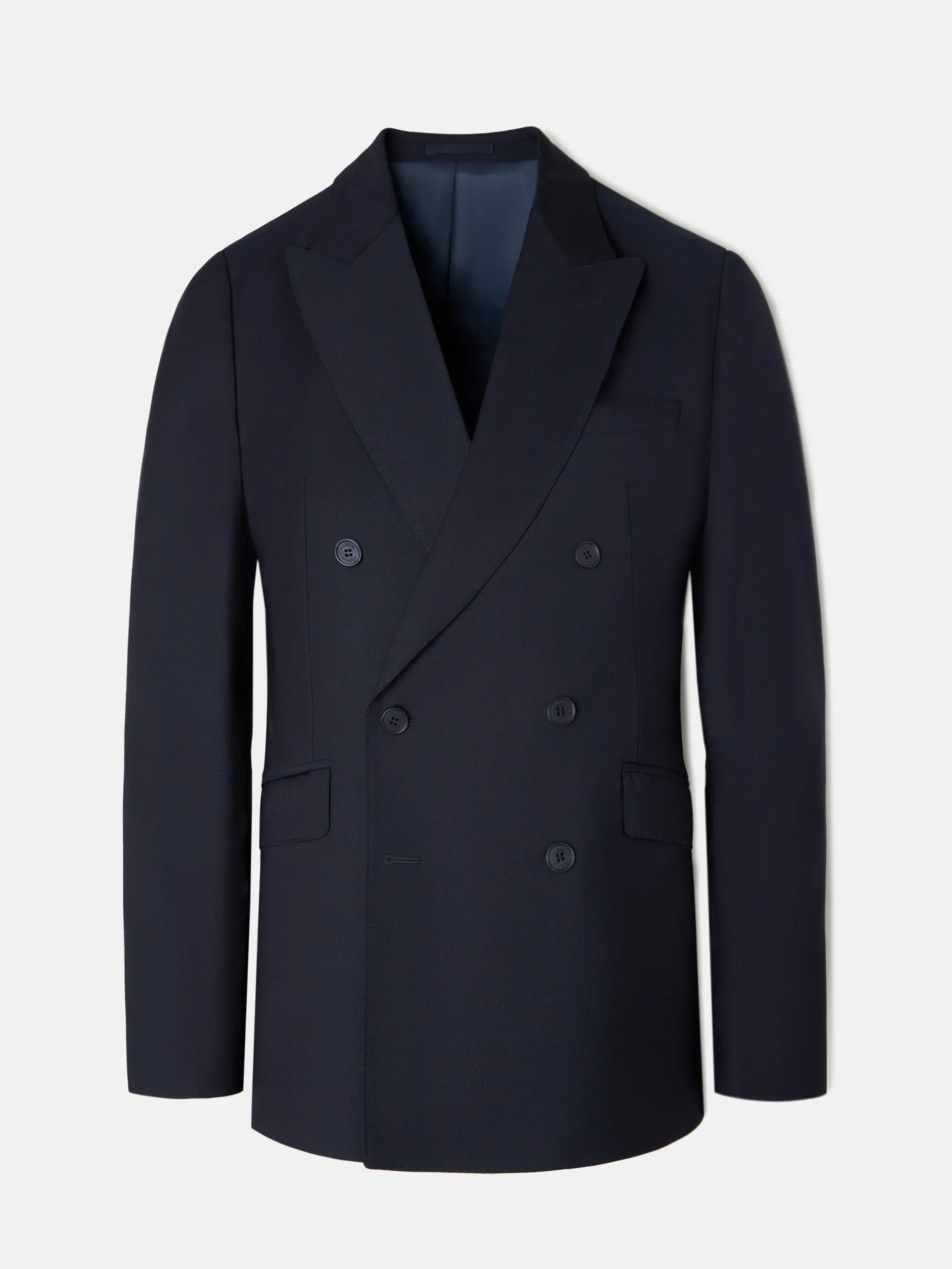 Americana traje cruzado stretch azul marino