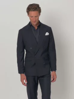 Americana traje cruzado stretch navy
