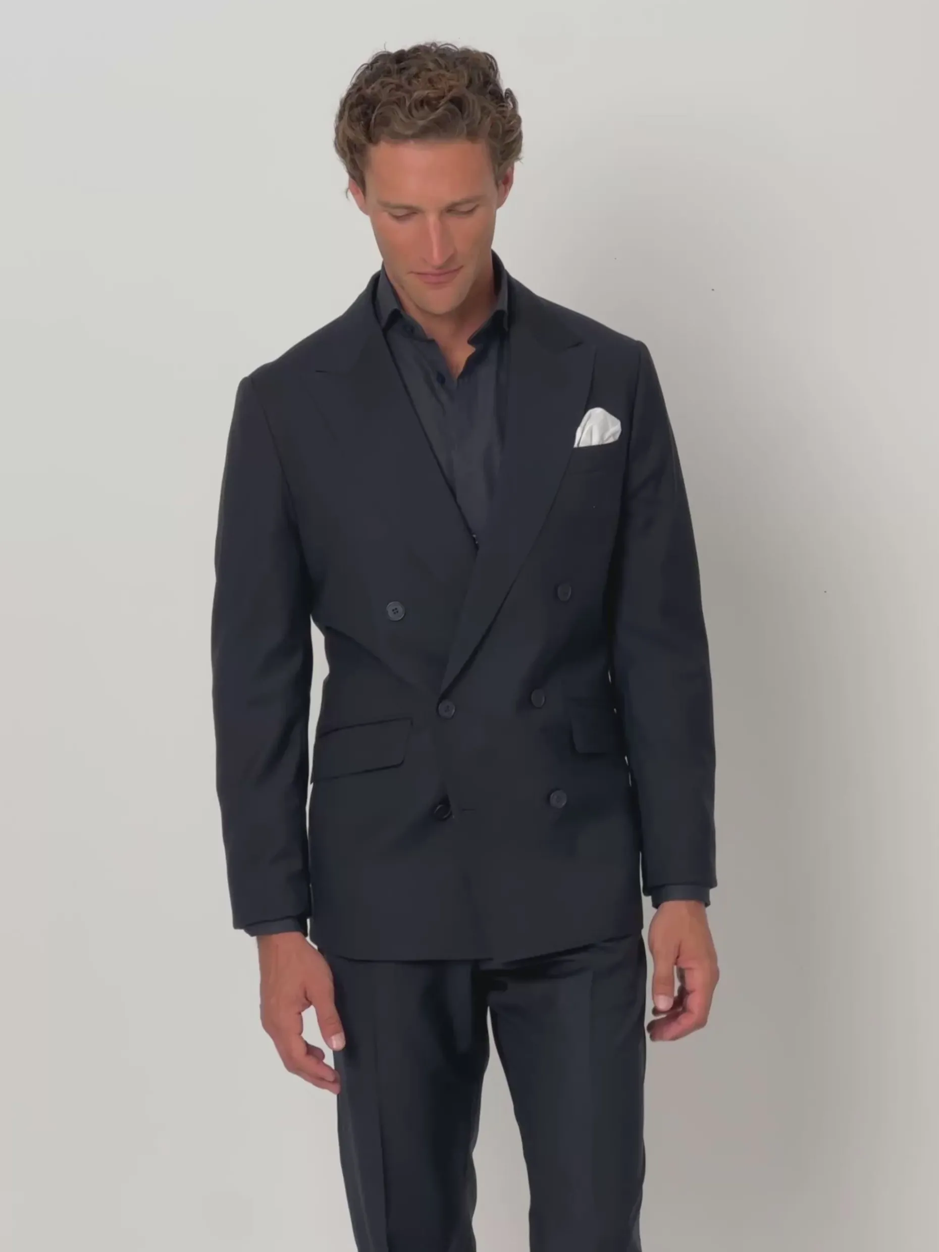 Americana traje cruzado stretch navy
