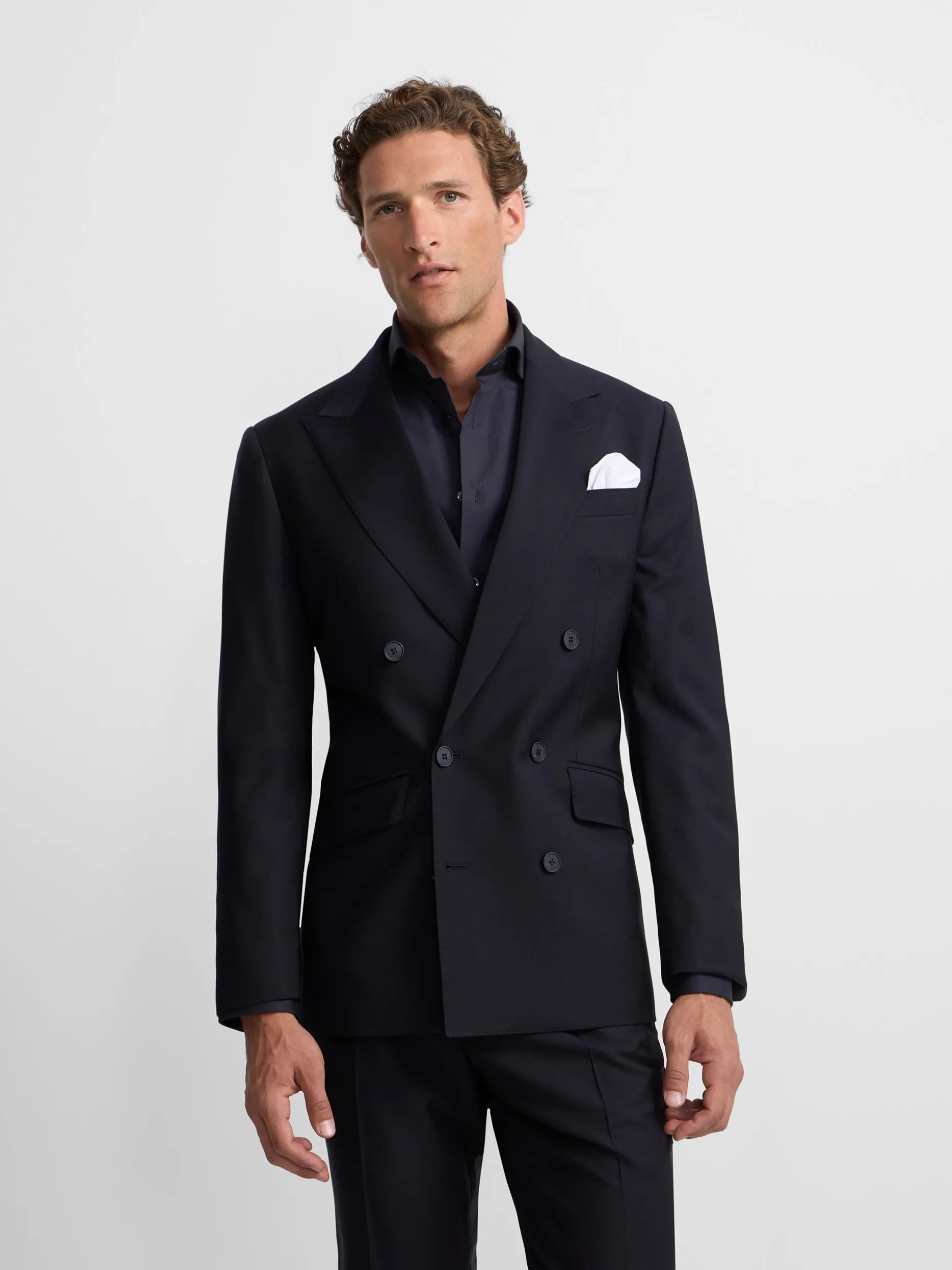 Americana traje cruzado stretch navy