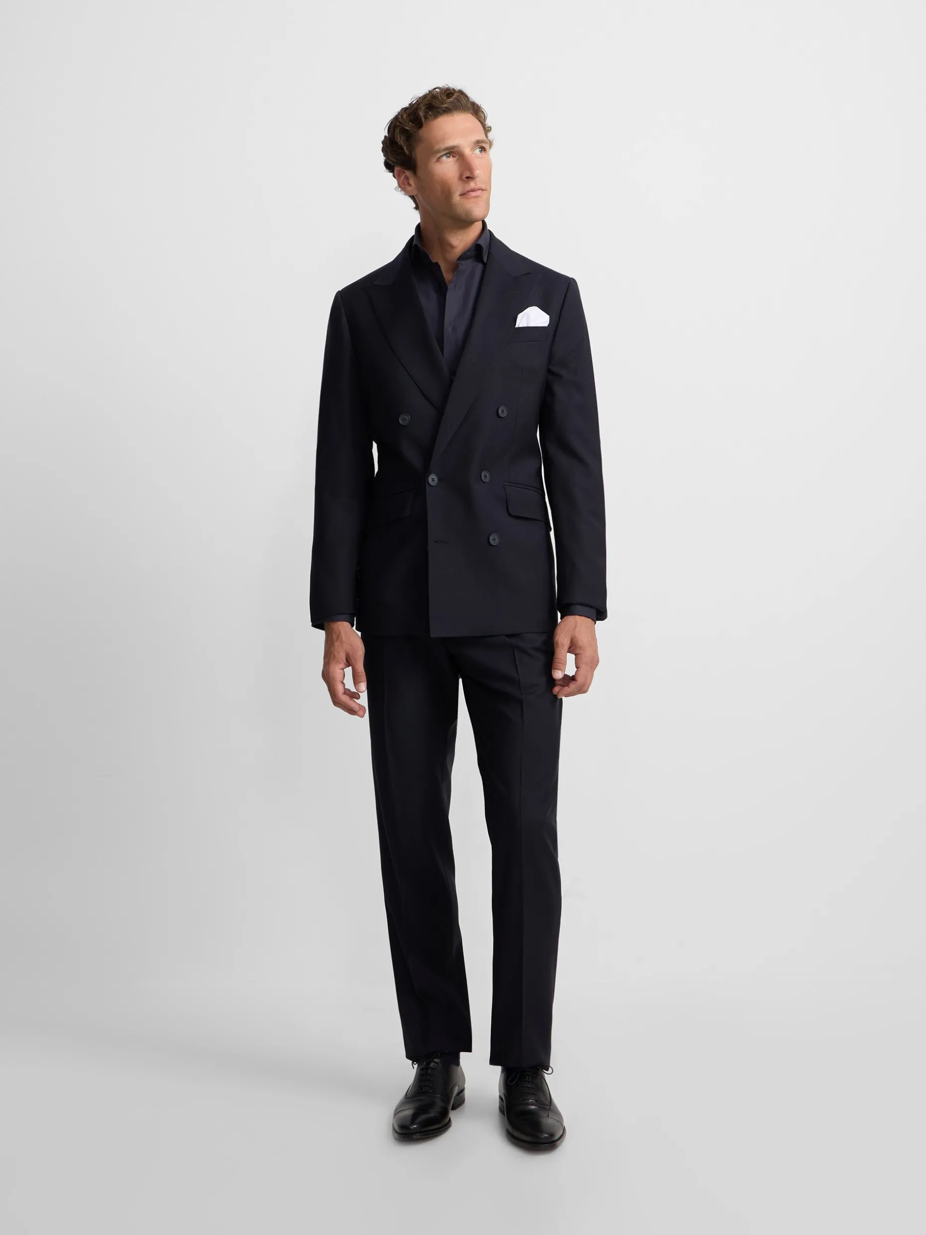 Americana traje cruzado stretch navy