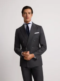 Americana traje cruzado stretch gris