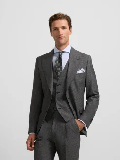 Americana traje pata de gallo gris