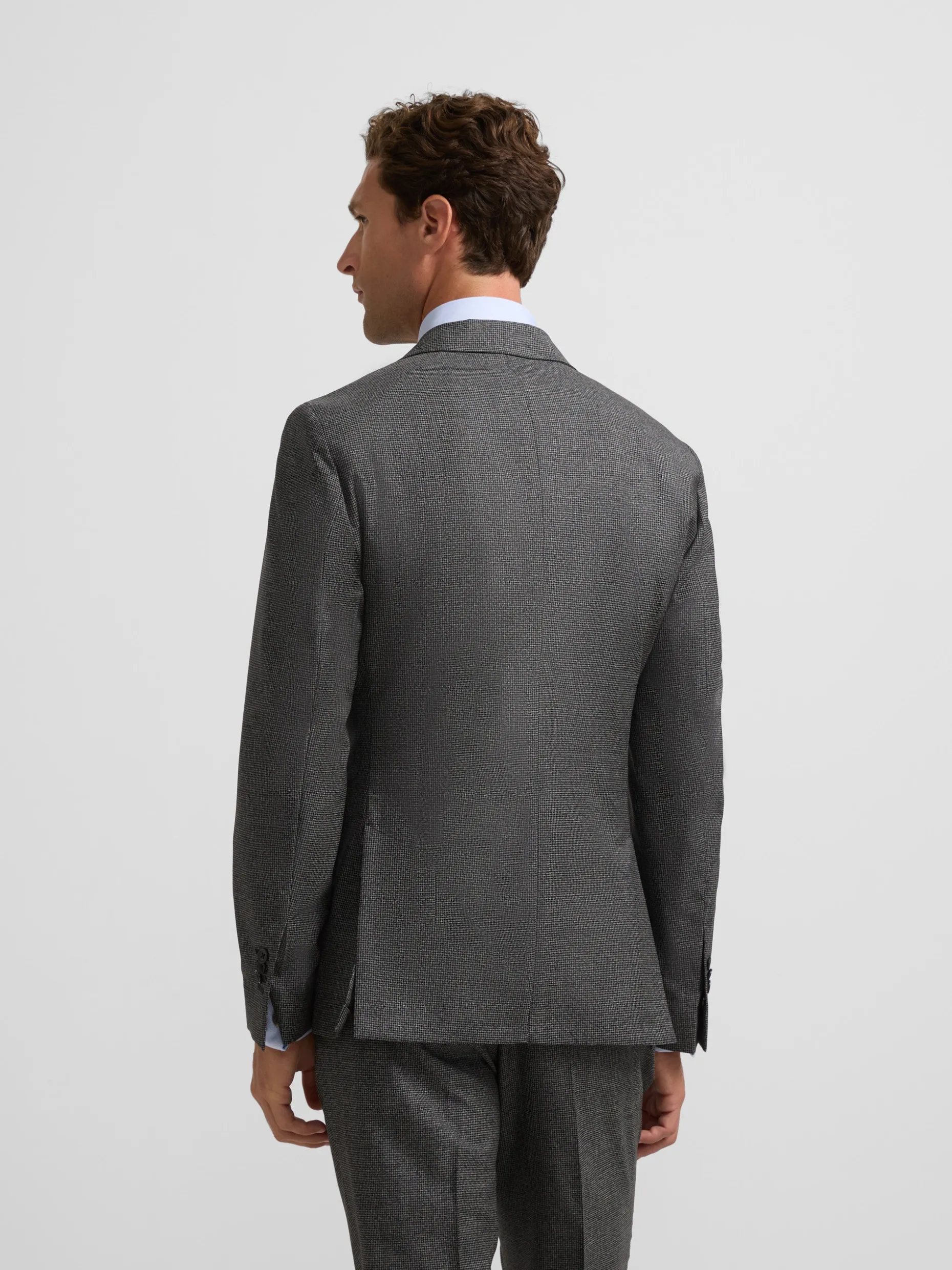 Americana traje pata de gallo gris