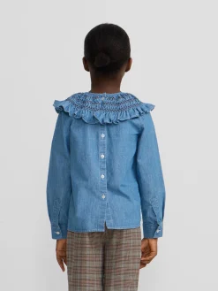 Blusa girl detalle puño denim