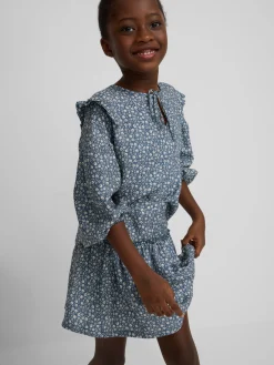 Blusa girl estampado flores azul claro