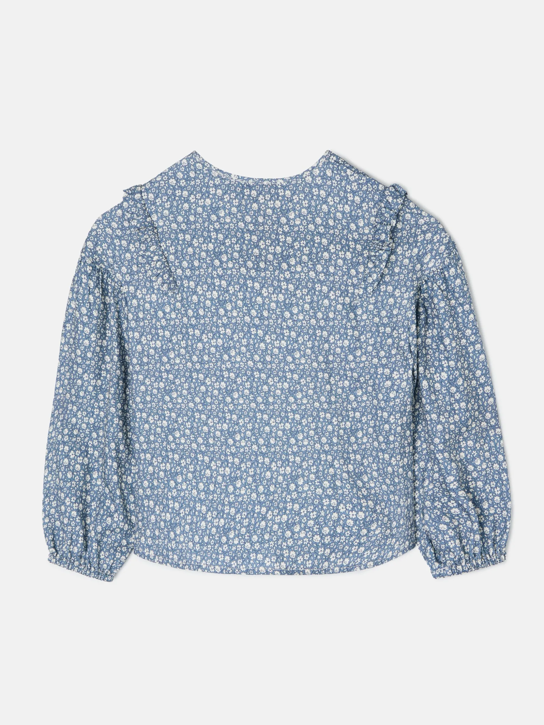 Blusa girl estampado flores azul claro