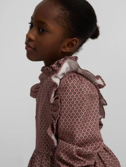 Blusa girl jaretas estampado etnico rosa