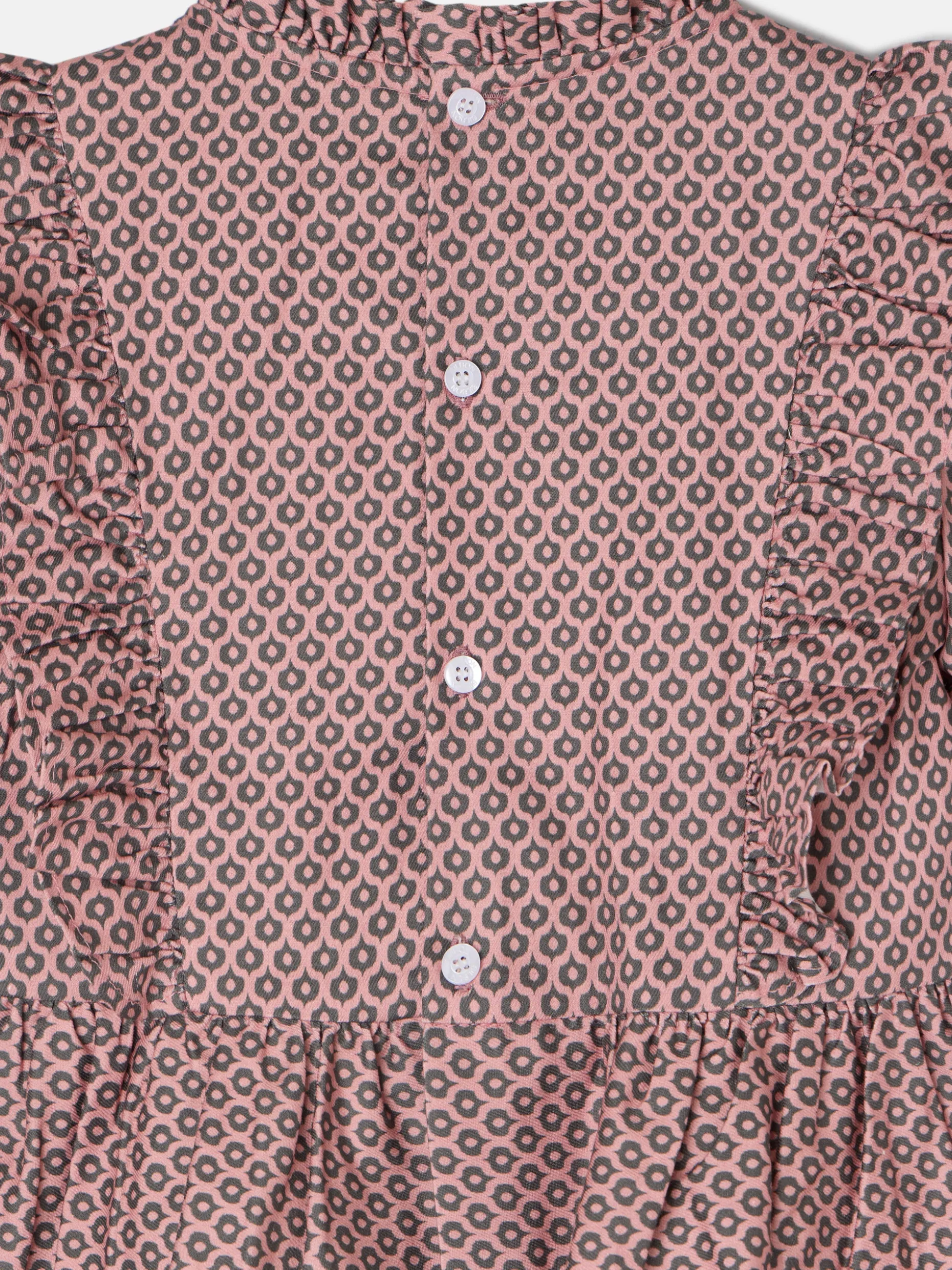 Blusa girl jaretas estampado etnico rosa