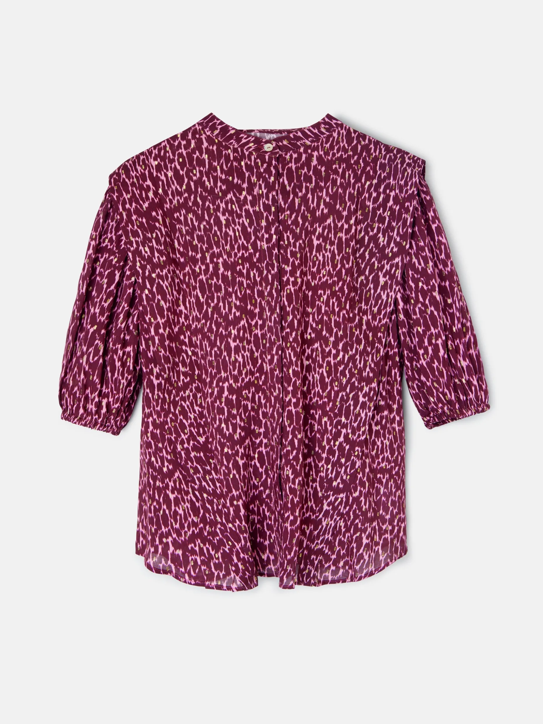 Blusa manga corta estampado lurex morados