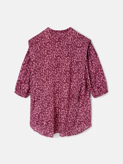 Blusa manga corta estampado lurex morados