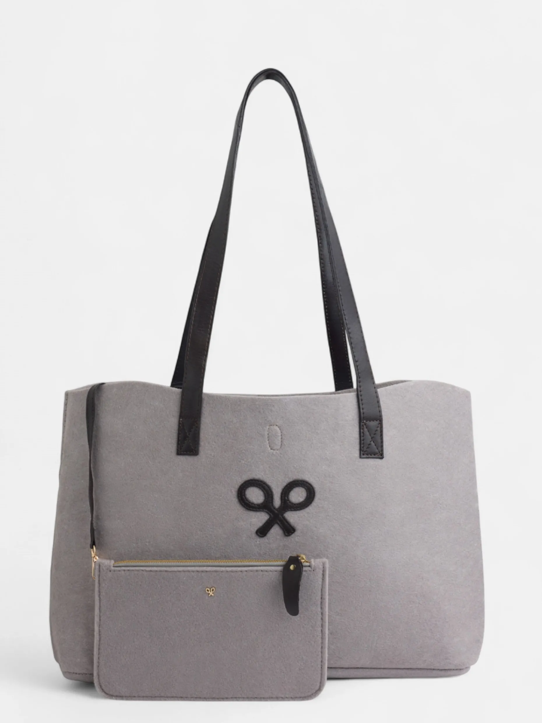 Bolso fieltro raqueta gris