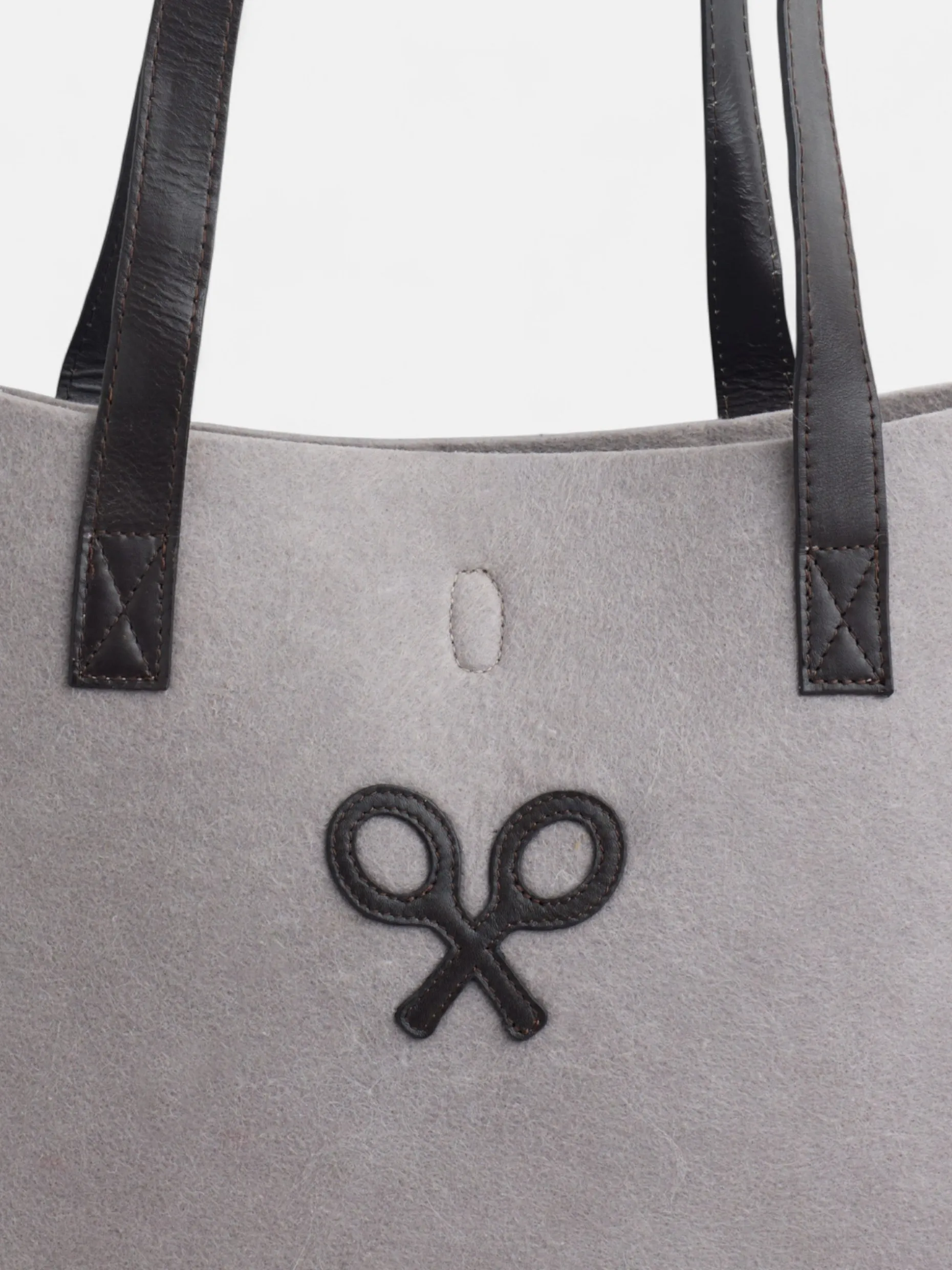 Bolso fieltro raqueta gris