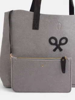 Bolso fieltro raqueta gris