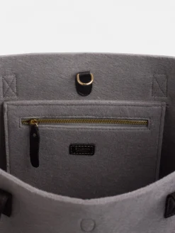 Bolso fieltro raqueta gris