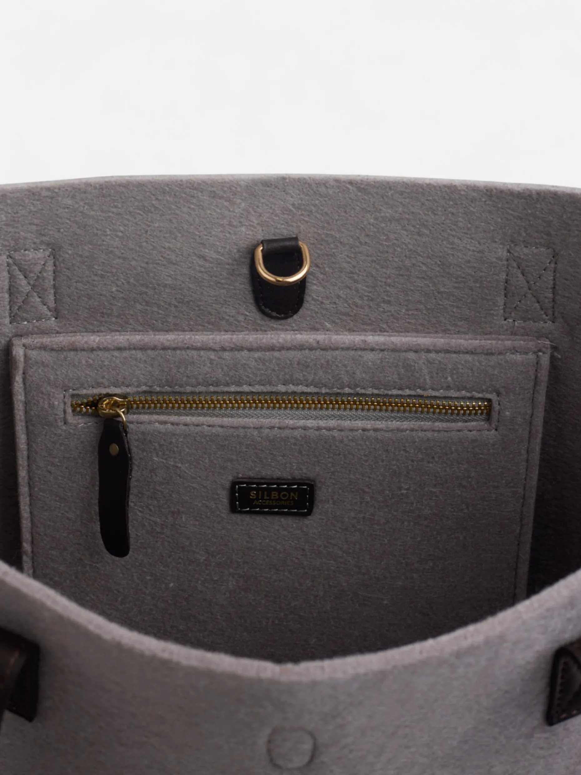 Bolso fieltro raqueta gris