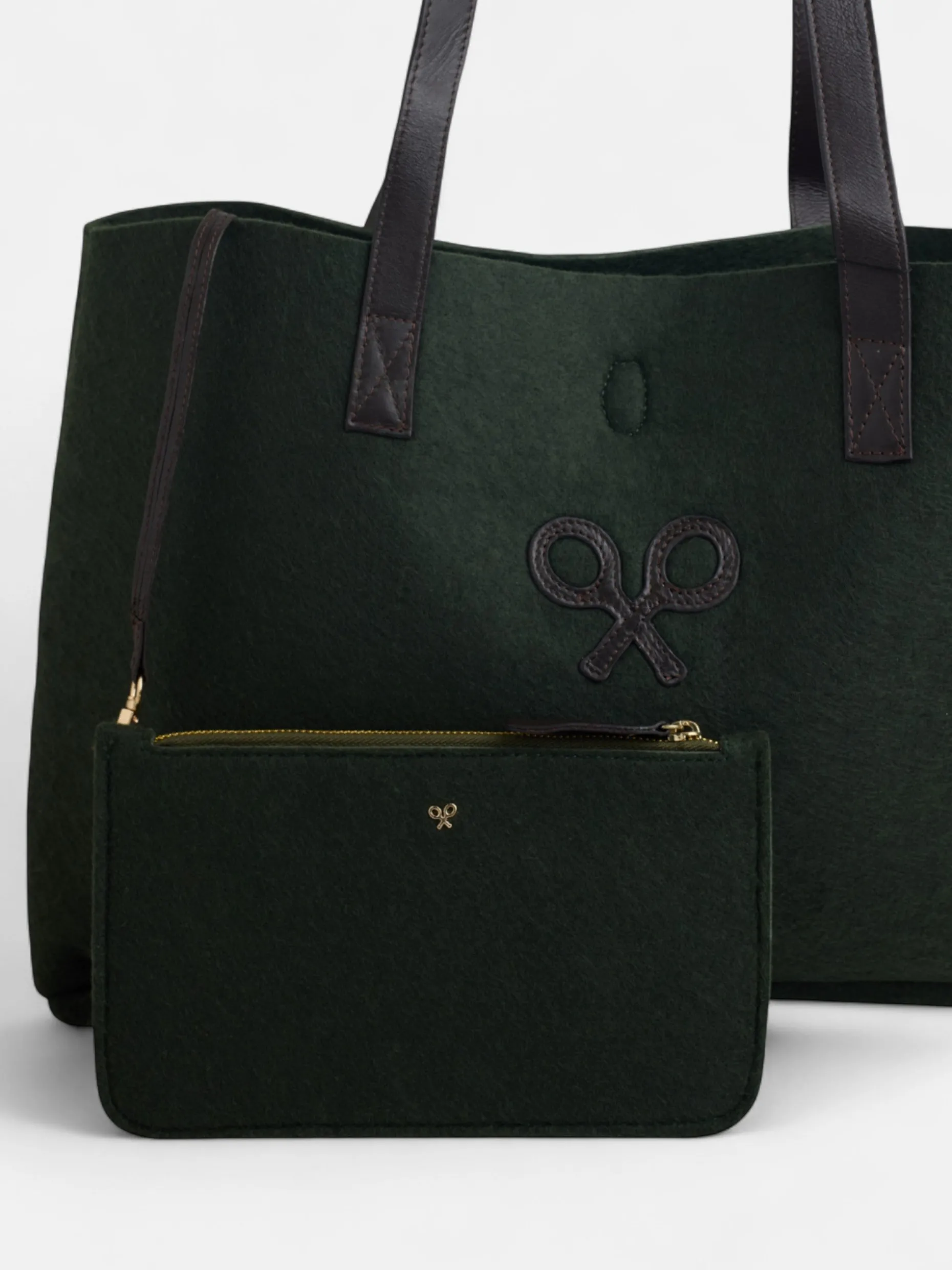 Bolso fieltro raqueta verde