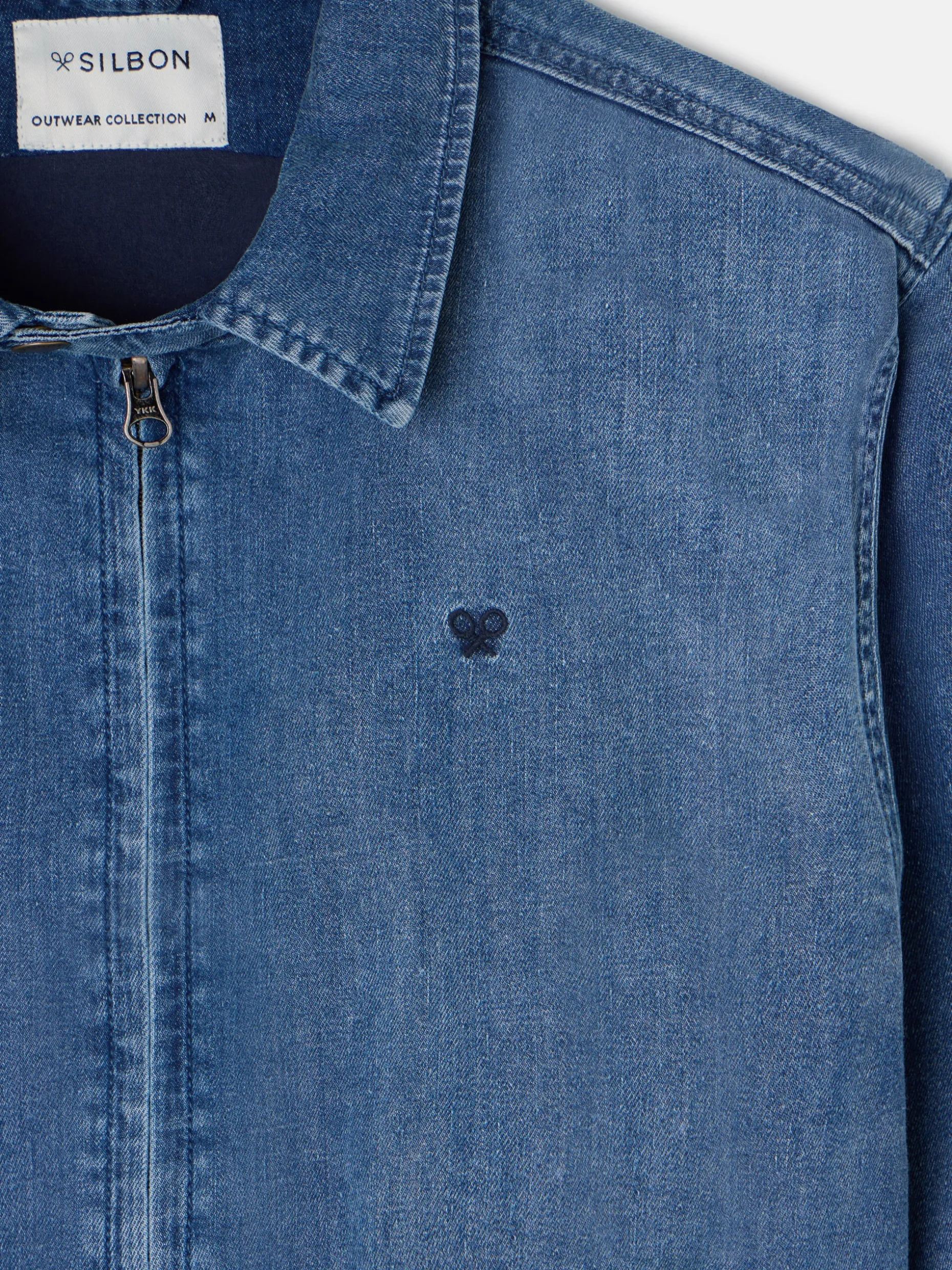 Bomber vaquera desgastada azul
