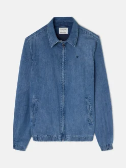 Bomber vaquera desgastada azul