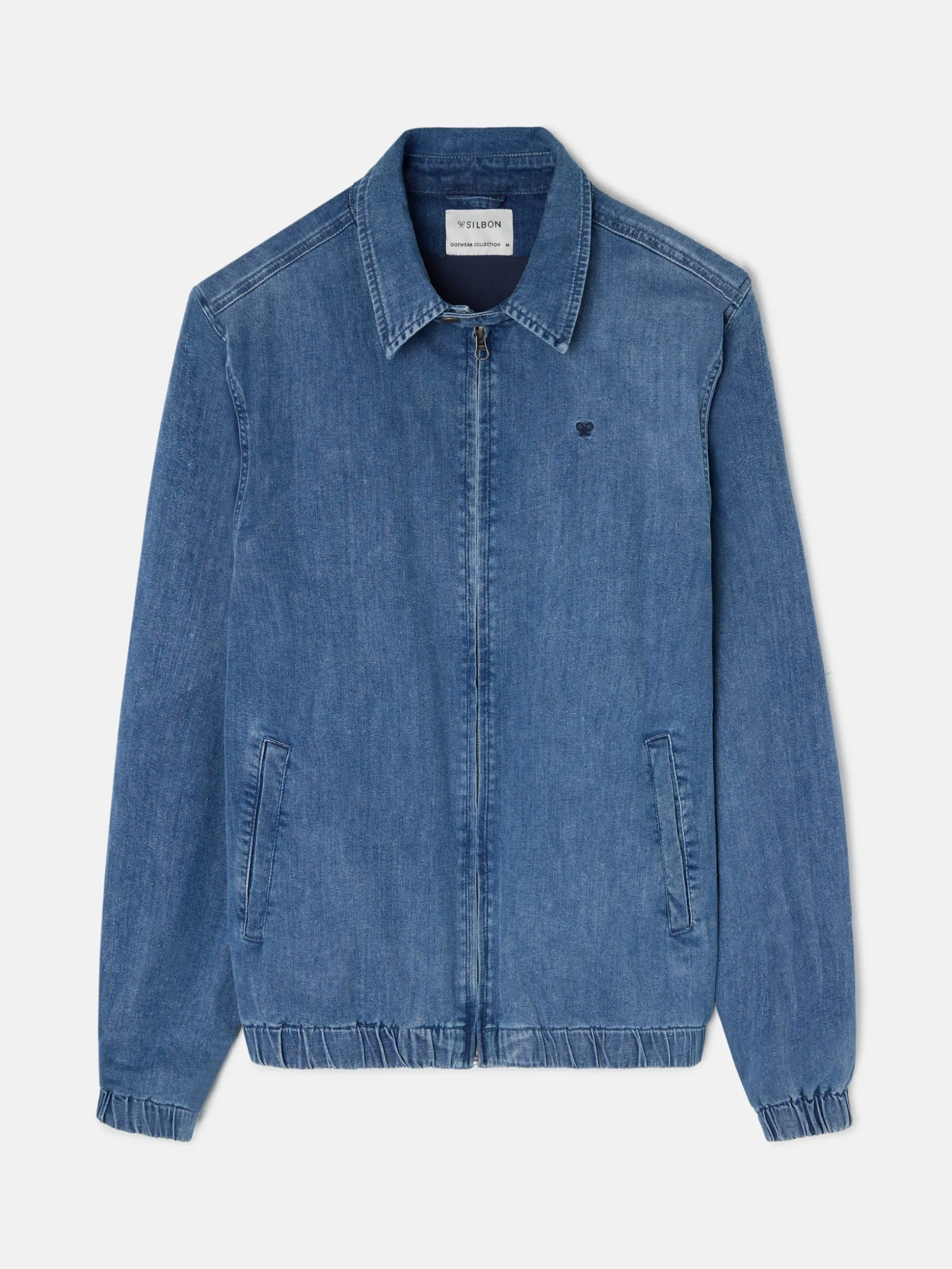 Bomber vaquera desgastada azul