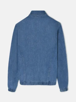 Bomber vaquera desgastada azul