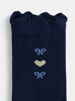 Calcetin girl corazon azul marino