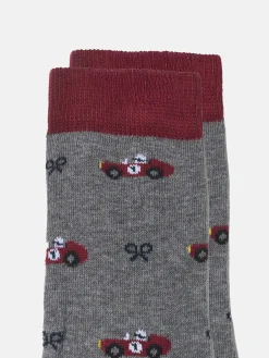 Calcetin kids coches gris